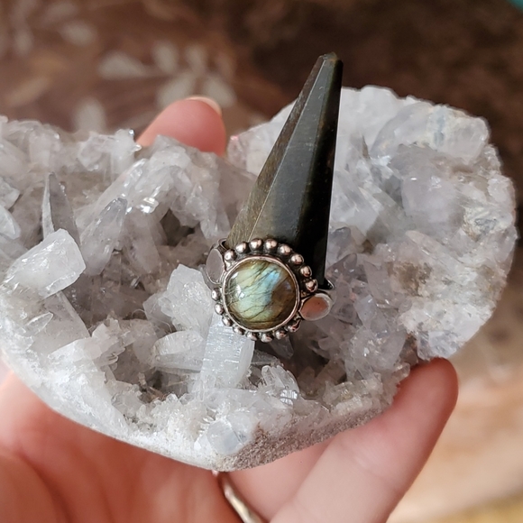 Jewelry - *2 for $50* Handmade sterling silver labradorite ring